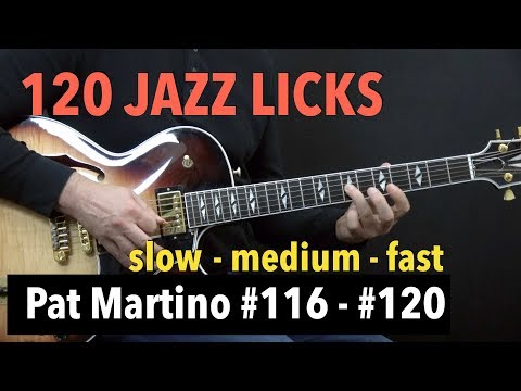 5 Jazz Guitar Licks in F Minor - Pat Martino Style - (Lick #116 - #120) - slow - medium - fast