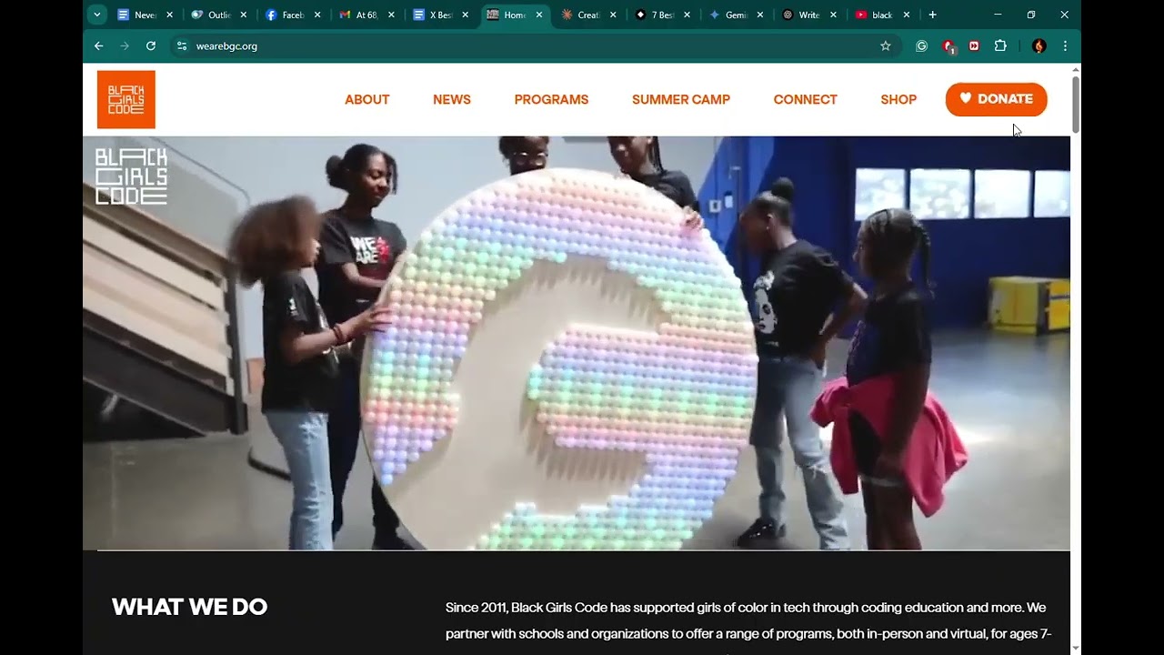 Black Girls Code Donation Website