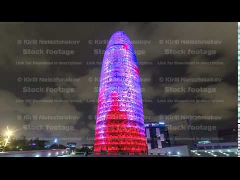 Night view of the Agbar tower timelapse 
