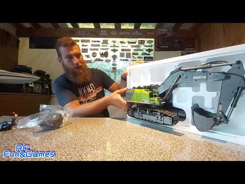 Unboxing RC Huina 1593 and test.         My first RC Excavator