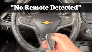 How To Start A 2017 - 2022 Chevy Malibu With No Remote Detected - Chevrolet Dead Broken Key Fob