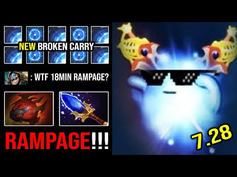 WTF 18MIN RAMPAGE!! New Broken Carry IO 100% Made All 5 Enemy Give Up with 22Kills Godlike DotA 2