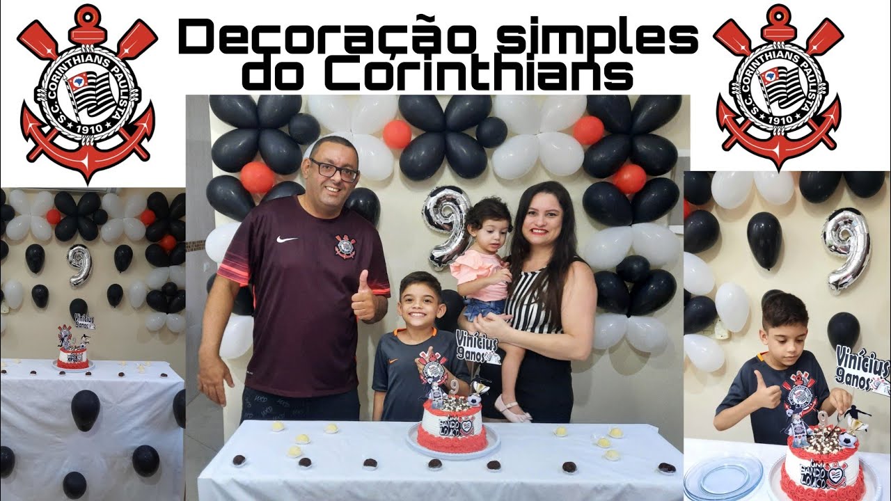 Decoração simples do Corinthians | Comemorando os nove anos do meu primogênito