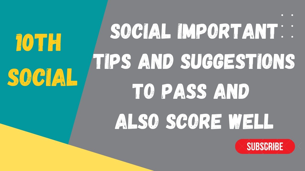 How to pass and score well in social? |10th SSLC Social | Important tips and suggestions