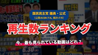 【国民民主党】YouTube再生回数ランキング[2026/06/28-2026/07/04]