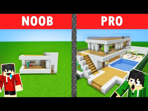 EPIC MODERN HOUSE BUILD CHALLENGE! NOOB vs PRO