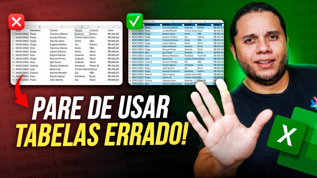 Como usar corretamente as Tabelas no Excel