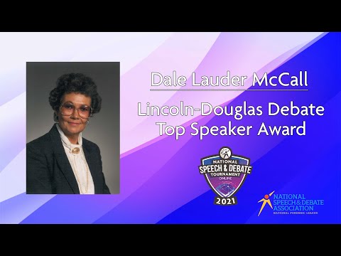 NSDA Nationals 2021 - Dale Lauder McCall Lincoln-Douglas Debate Top Speaker Award Announcement