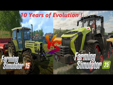 Farming Simulator 25 vs Farming Simulator 15 - 10 years of evolution ! Gameplay Comparison.