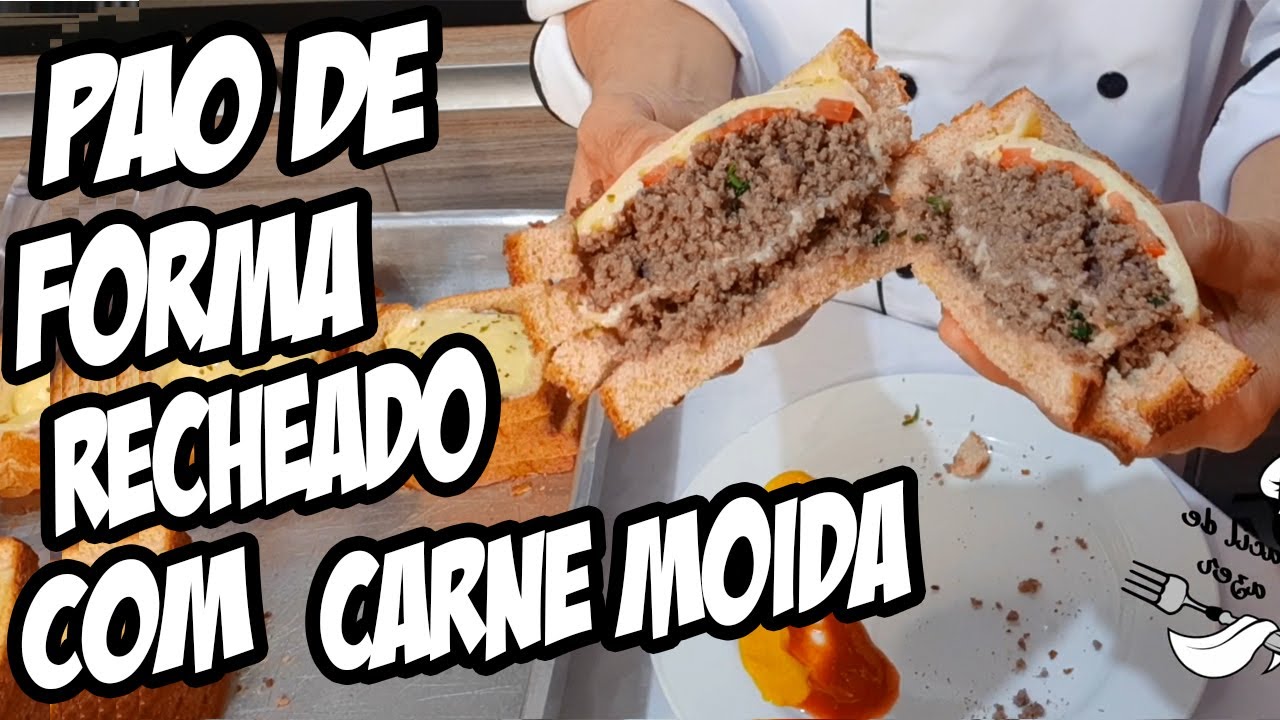 PAO DE FORMA RECHEADO COM CARNE MOÍDA