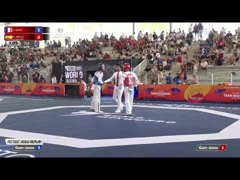 309 M-58kg R-32 RAVET Cyrian FRA 🔵 vs 🔴 ARILLO VAZQUEZ Hugo ESP I Rome 2022 World Taekwondo GP