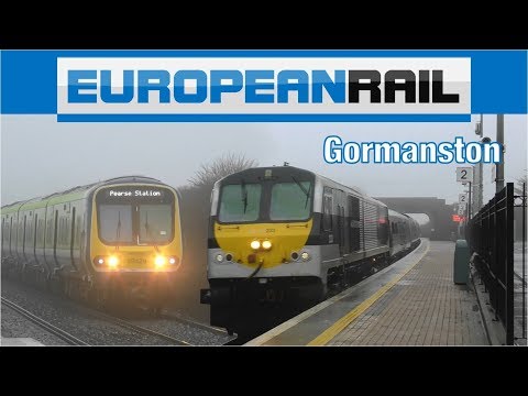 Irish Rail 201 loco 233 + Enterprise passes & 29000 DMU IEHS calls at Gormanston
