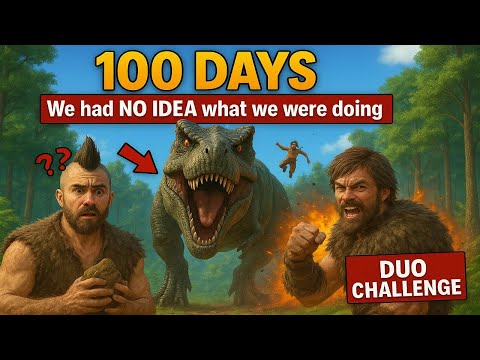 We Survived 100 Days in ARK with ZERO Experience (Duo Chaos)