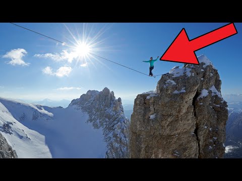 Hayley Ashburn Highlining in the Dolomites Slacklining Extreme Sport