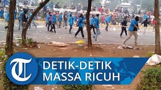 Video Detik-detik Kericuhan Massa di Depan Gedung DPR RI, Polisi Semprot Water Cannon