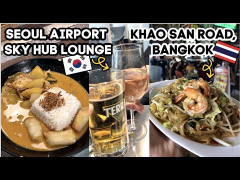 Lounge Sky Hub do Aeroporto de Incheon + Khao San Road | Tailândia Travel Vlog #1