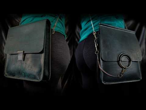 Leathercrafting Elegant Handbag and Messenger Bag veg-tan leather - One Pattern, Two Styles!