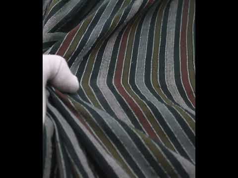 Stripe Multicolor Pure Cotton 60 GSM Handwoven Fabric 309 — video