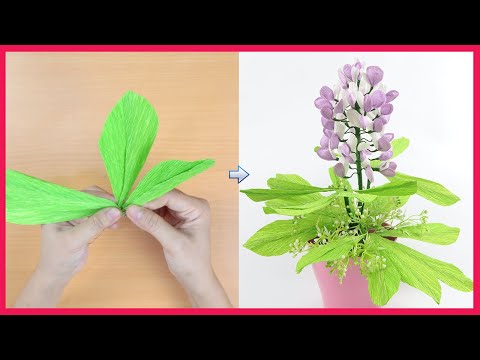 How To Make Lupin Paper Flower From Crepe Paper | DIY Paper Craft