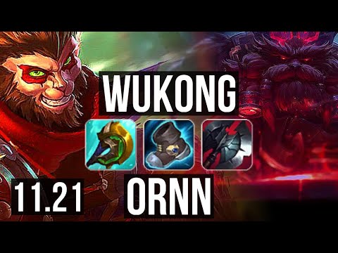 WUKONG vs ORNN (TOP) | 8/1/3, Godlike, Rank 10 Wukong | EUW Master | 11.21