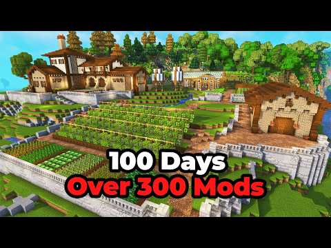 I Survived 100 DAYS Building the ULTIMATE Farm in Minecraft With 300 Mods