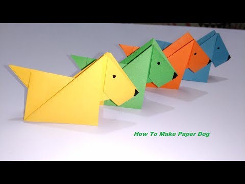 paper dog, origami dog, paper crafts for kids, easy paper craft ideas Video