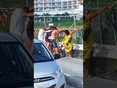 Jet Blast Maho Beach St Marteen SXM / Departing Jet / Man Vs Jet Engine
