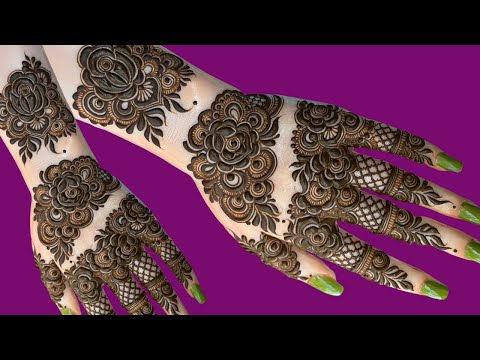 Beautiful stylish Mehndi Design for back hand / bold floral henna Design Beautiful #thouseenshenna