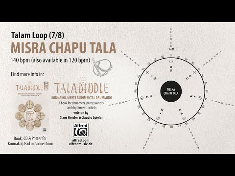 TALADIDDLE | Talam Loop (7/8) | MISRA CHAPU TALA | 140 bpm