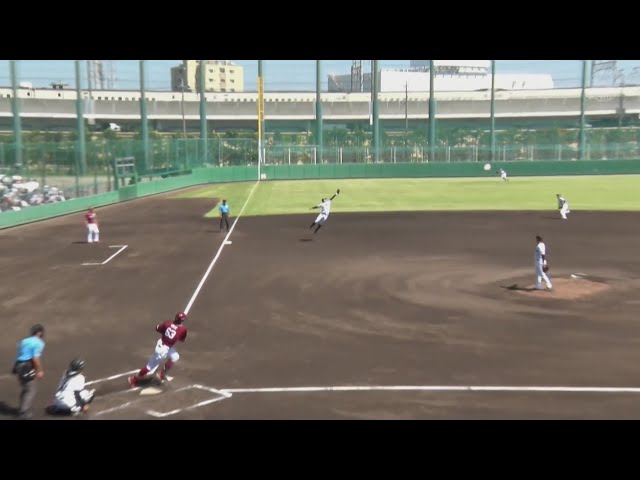 【ファーム】マリーンズ・上田希由翔 痛烈なライナーをジャンピングキャッチ!!  2024年9月17日 千葉ロッテマリーンズ 対 東北楽天ゴールデンイーグルス