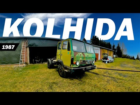 Old Soviet Truck START & DRIVE - KOLHIDA KAZ 608V (1987)