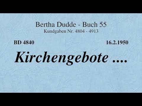 BD 4840 - KIRCHENGEBOTE ....