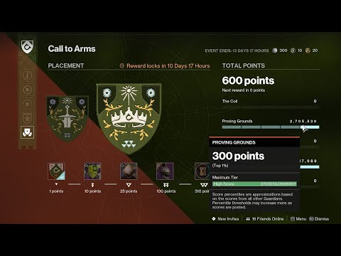 Solo Call to Arms: Proving Grounds – 2.7M+ Top 1% score with Hunter Build | Destiny 2