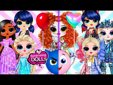Encanto, Ladybug, Elsa, Harley Quinn Good vs Evil Twin - DIY Paper Dolls & Crafts