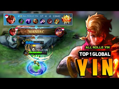 MANIAC! Yin Best Build 2023 [ Yin Top 1 Global Gameplay ] By ALL ROLLE YIN - Mobile Legends