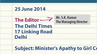 Formal Letter An Introduction - Class 11