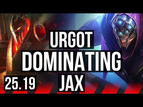 URGOT vs JAX (TOP) | Rank 5 Urgot, 6 solo kills, 40k DMG, Dominating | KR Grandmaster | 25.19