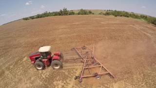 Disking wheat fields near Dacoma Oklahoma