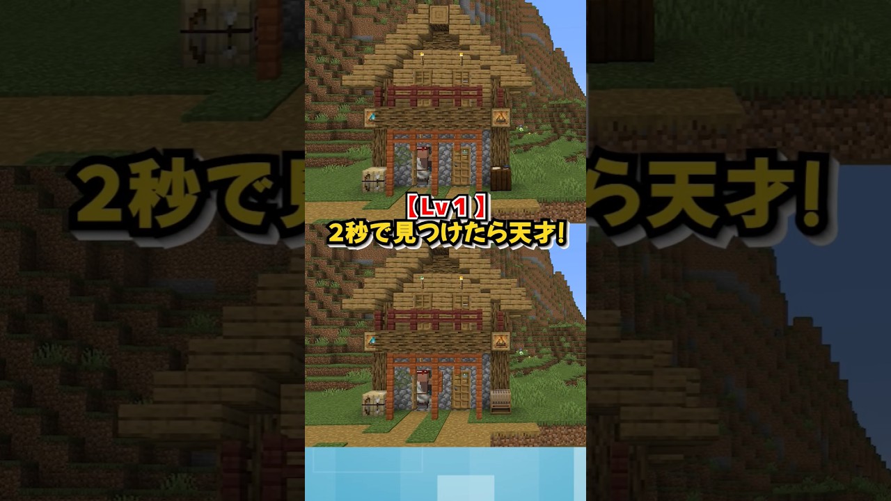 【Spot the Difference!】Lv１まちがい探し！　#間違い探し #マイクラ #minecraft   #shorts