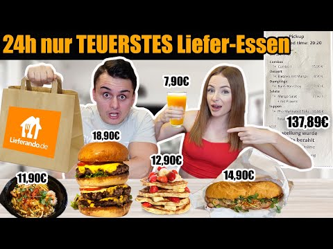 WIR bestellen 1 Tag nur DAS TEUERSTE ESSEN beim LIEFERDIENST  🍔🥞🍤