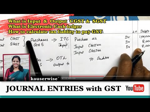 How to make Journal entries with GST | what is Input & Output CGST & SGST | Finding tax liability Video