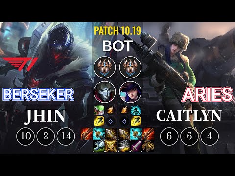 T1 Berseker Jhin vs Aries Caitlyn Bot - KR Patch 10.19
