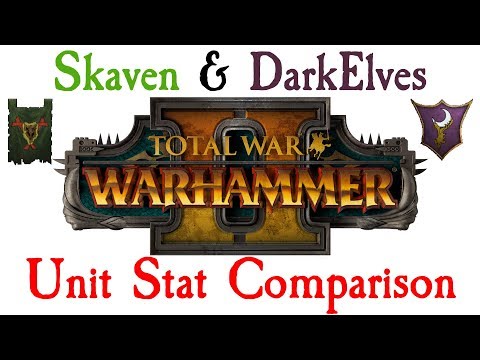 Skaven and Dark Elf Unit Stat Comparison