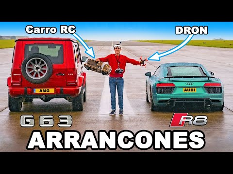 Audi R8 vs Carrito RC vs Dron vs AMG G63: ARRANCONES