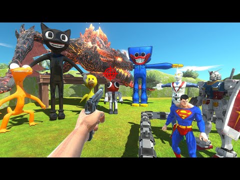 FPS Avatar Rescues Superman,Zone Fighter,Gundam & Fights LAVA DRAGON-Animal Revolt Battle Simulator