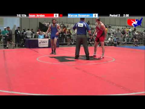 Isaac Jordan vs. Marcus Bausman at 2013 Junior Nationals - FILA - FS