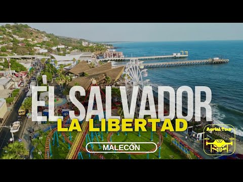 Malecón del Puerto La Libertad 4K (El Salvador Aerial Views)