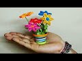 Quilling; miniature 3D flower pot