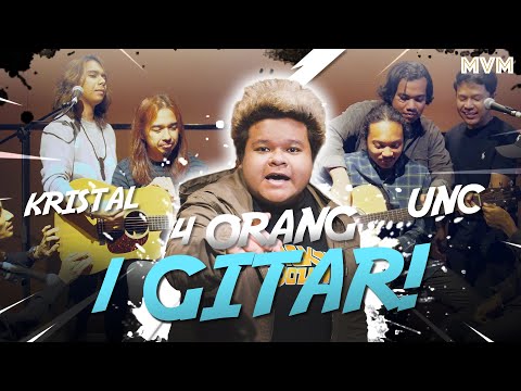 4 ORANG 1 GITAR CHALLENGE! Kristal VS UNC Band!