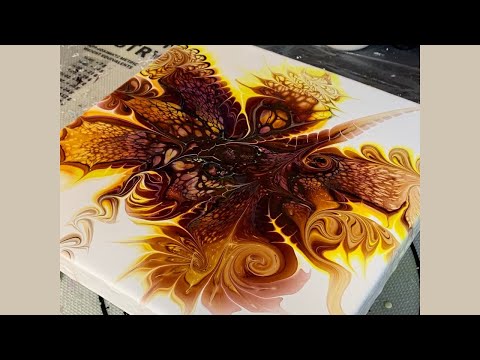 #154 Late Fall Super Modified Bloom | Acrylic Pour Painting | Abstract Art | Fluid Painting